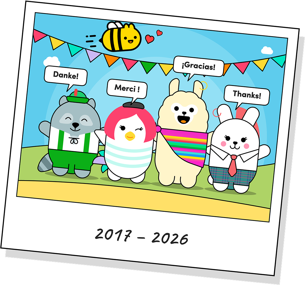 Chatterbug characters saying goodbye — 2017 to 2026